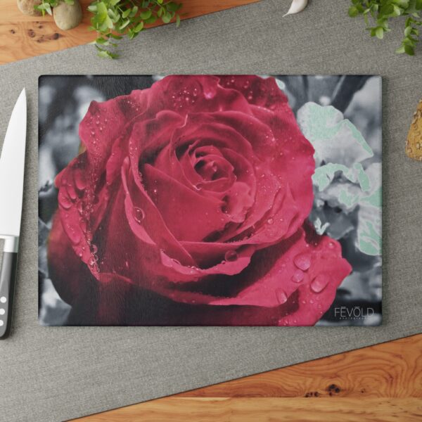 Textured, Tempered Glass Cutting Board Featuring SYMBOL OF LOVE | Exclusive Photography by Fevold Photography - Image 3