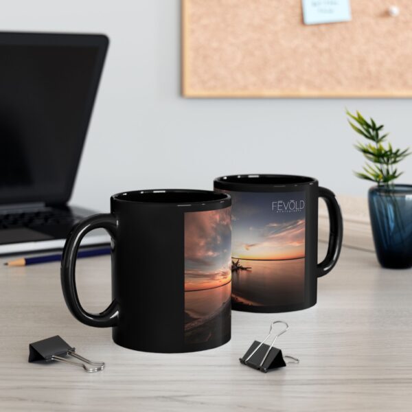 Black Mug (11oz, 15oz) Featuring DUSK AT SANDY BEACH | Exclusive Photography by Fevold Photography - Image 2