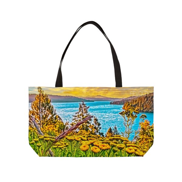 The Weekender Tote Bag.  Featuring SUNRISE OVER LAKE COEUR d'ALENE | Exclusive Photography by Fevold Photography - Image 3