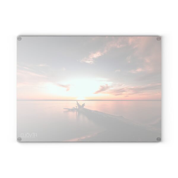 Textured, Tempered Glass Cutting Board Featuring DUSK AT SANDY BEACH | Exclusive Photography by Fevold Photography - Image 4