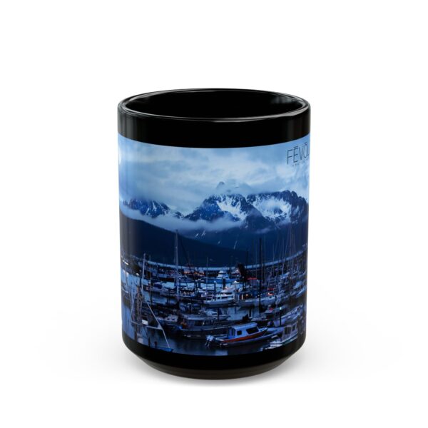 Black Mug (11oz, 15oz) Featuring MOONLIGHT OVER SEWARD | Exclusive Photography by Fevold Photography - Image 7