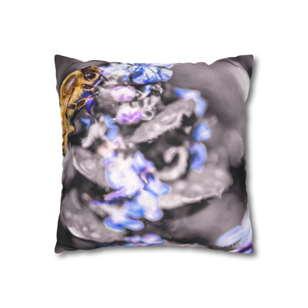 Uniquely Designed Faux Suede Square Pillowcase Featuring BUBBLE BEE | Exclusive Photography by Fevold Photography - Image 7