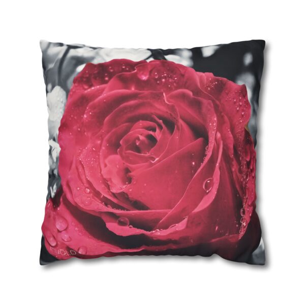 Uniquely Designed Faux Suede Square Pillowcase Featuring SYMBOL OF LOVE | Exclusive Photography by Fevold Photography - Image 2