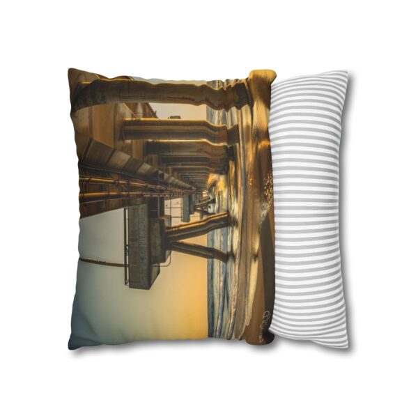 Uniquely Designed Faux Suede Square Pillowcase Featuring GOLDEN HOUR AT VENICE BEACH | Exclusive Photography by Fevold Photography - Image 12