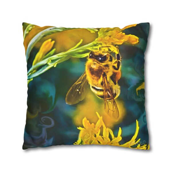 Uniquely Designed Faux Suede Square Pillowcase Featuring POLLEN SMUGGLER | Exclusive Photography by Fevold Photography